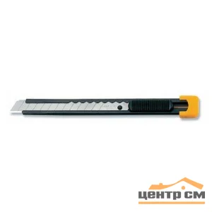 Нож технический 9мм, OLFA с выдвижным лезвием, металлический корпус