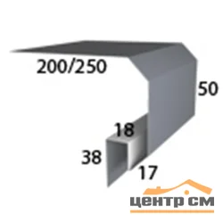 Планка околооконная сложная PE RAL ** для М/сайдинга Блок-Хаус 0.5мм, 200*50*2м.п.