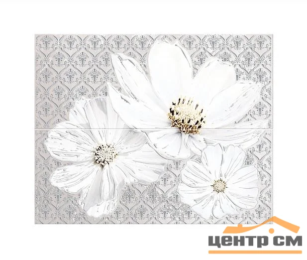 Плитка Azori Sfumato Grey Decor Set Floret (цветы) панно из 2-х штук 50,5х40,2