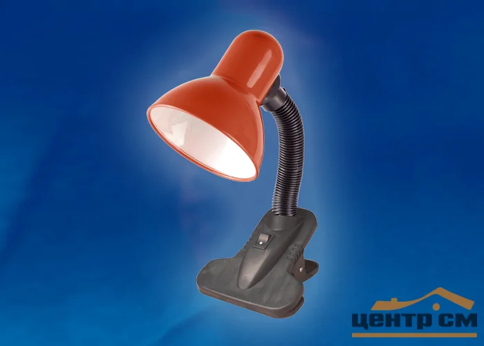 Лампа настольная на прищепке Uniel TLI-202 красный, 60W Е27 (пакет)