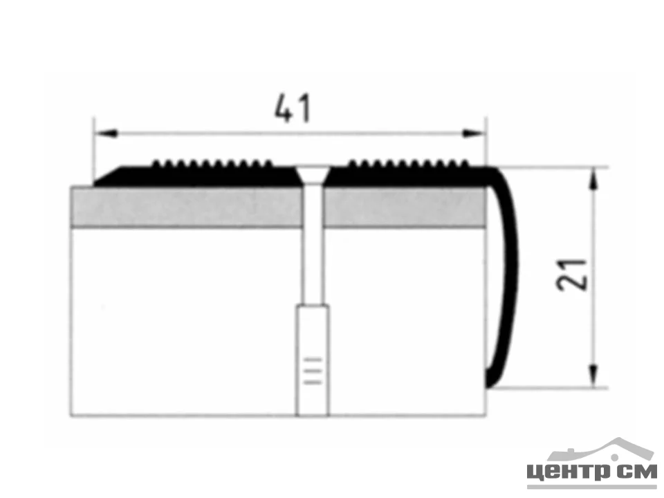 Порог АПУ 006 алюминиевый 900*41*21 мм угловой наружный (19-венге)