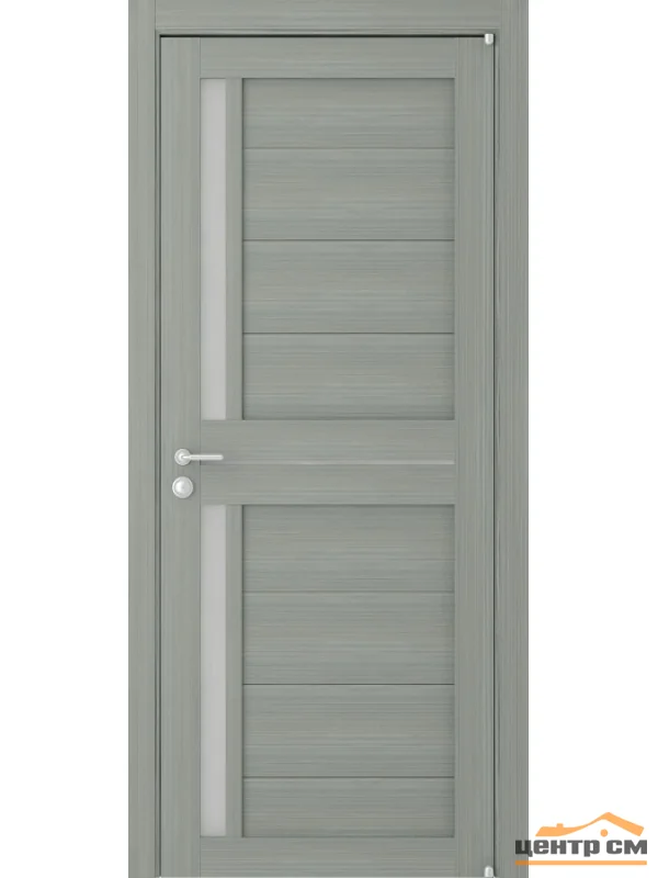 Дверь Uberture LIGHT Модель 2121 частичное стекло, велюр графит 60, экошпон