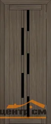 Дверь Uberture LIGHT Модель 2198 частичное стекло, черное, велюр графит 60, экошпон
