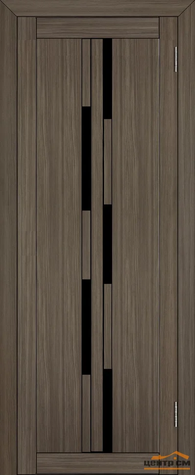Дверь Uberture LIGHT Модель 2198 частичное стекло, черное, велюр графит 80, экошпон
