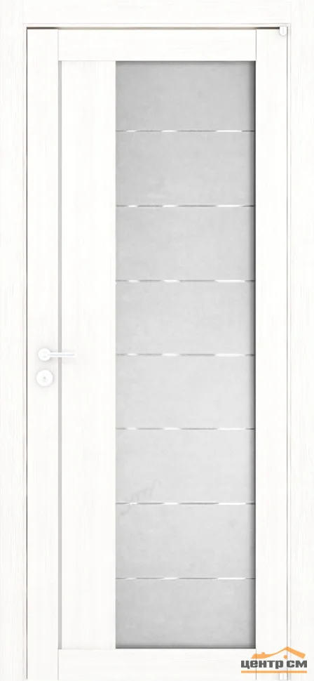 Дверь Uberture LIGHT Модель 2112 стекло, белый велюр 60, экошпон