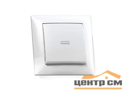 Выключатель одноклавишный СП Селена с подсветкой, белый С110-395