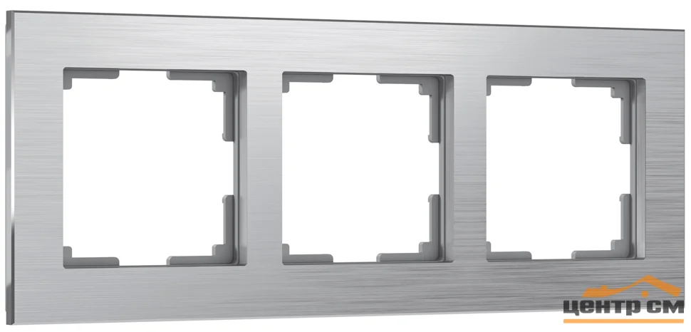 Рамка 3-местная Werkel Aluminium, алюминий, WL11-Frame-03