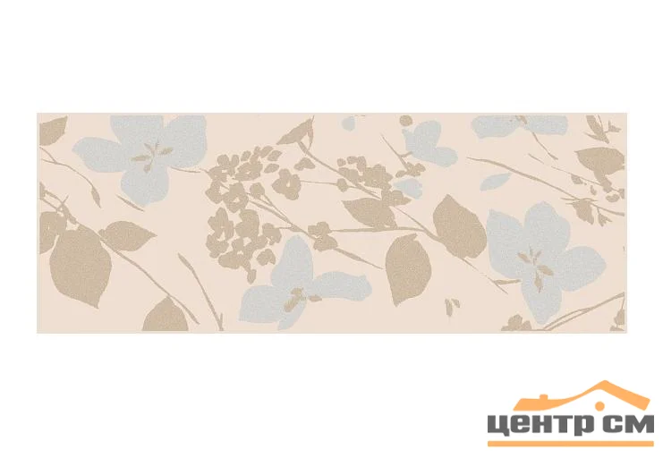 Плитка KERAMA MARAZZI Вилланелла бежевый декор Цветы 15х40 арт.MLD\B67\15084