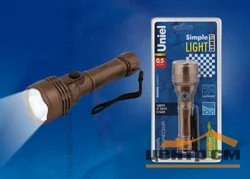 Фонарь Uniel Стандарт «Simple Light-Gambit», пластик, 0, 5 Watt LED, 2хАА, коричневый, S-LD044-C Brown