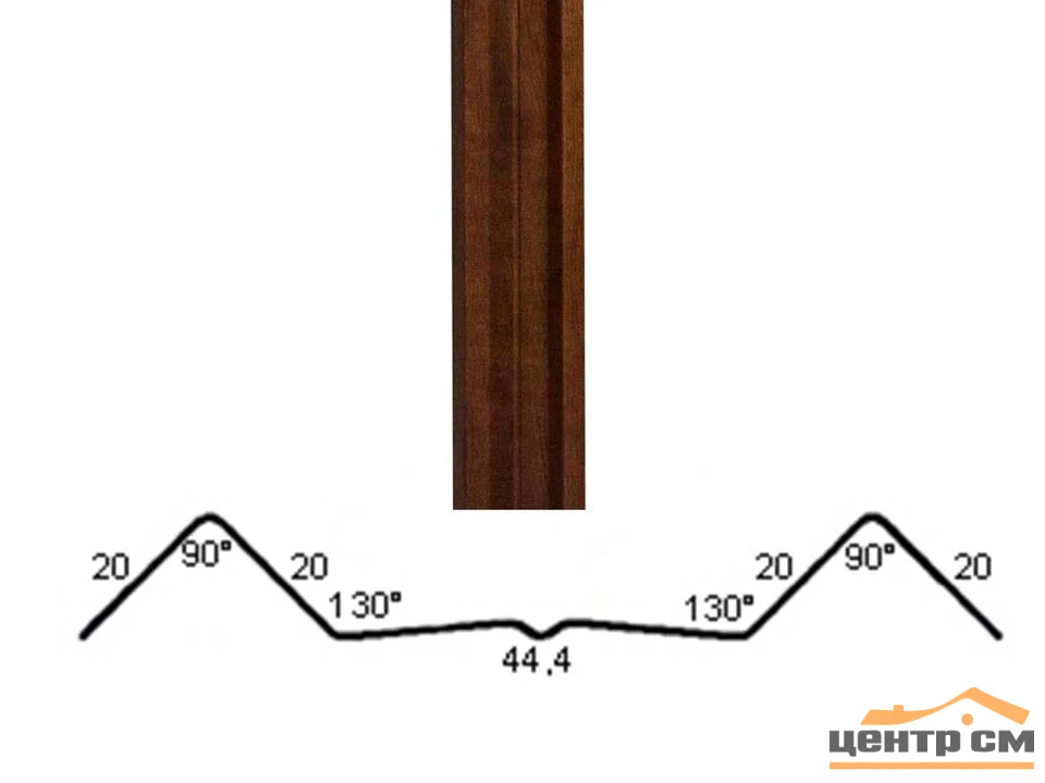 Штакетник металлический Grand Line М-образный Druid **, ширина 100мм, длина *пог.м