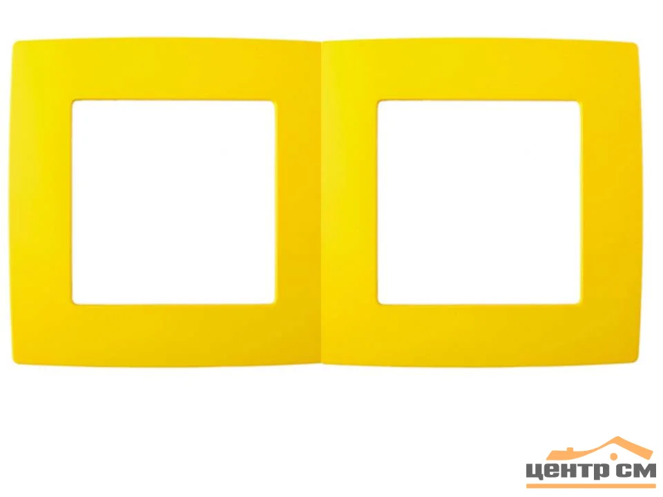 Рамка 2-местная Эра12, жёлтый, арт.12-5002-21