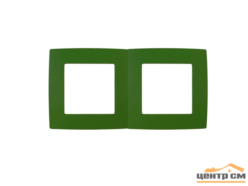 Рамка 2-местная Эра12, зелёный, арт.12-5002-27