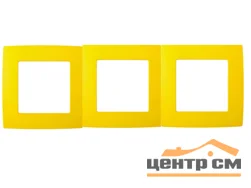 Рамка 3-местная Эра12, жёлтый, арт.12-5003-21