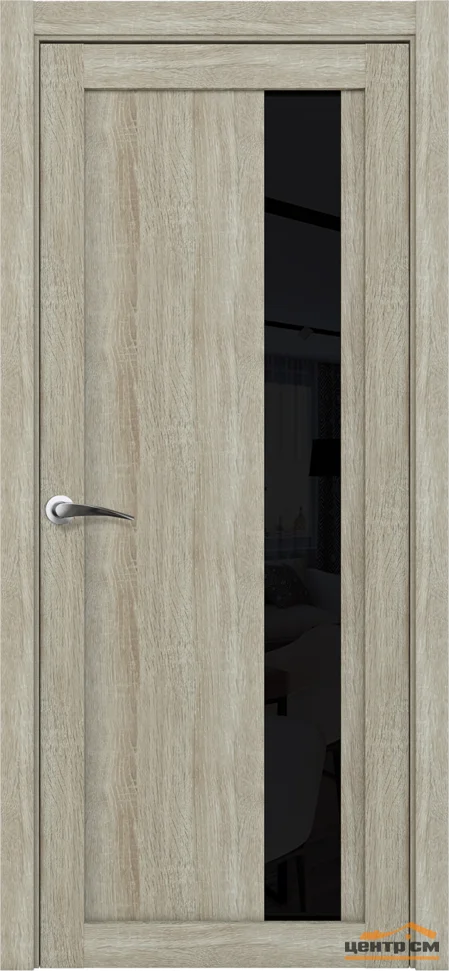 Дверь Uberture UNILINE Модель 30004 частичное черное стекло, серый велюр 60, экошпон