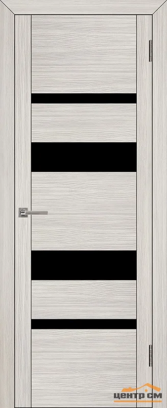 Дверь Uberture UNILINE Модель 30013 частичное черное стекло, капучино велюр 60, экошпон