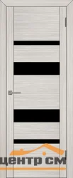Дверь Uberture UNILINE Модель 30013 частичное черное стекло, капучино велюр 60, экошпон