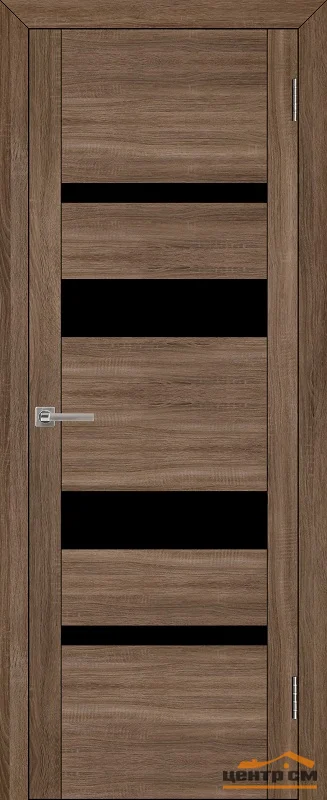 Дверь Uberture UNILINE Модель 30013 частичное черное стекло, серый велюр 70, экошпон