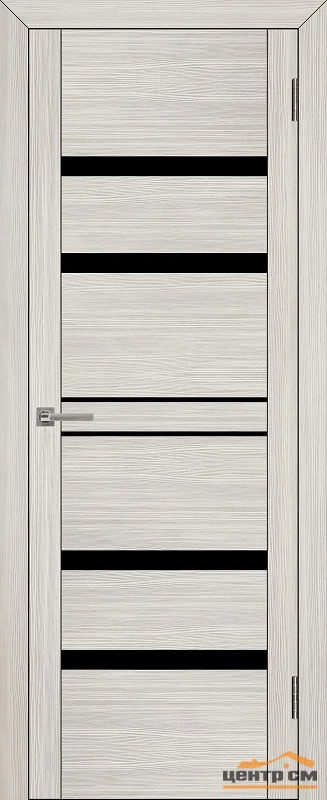 Дверь Uberture UNILINE Модель 30030 частичное черное стекло, капучино велюр 60, экошпон