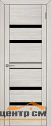 Дверь Uberture UNILINE Модель 30030 частичное черное стекло, капучино велюр 90, экошпон