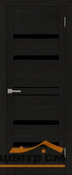Дверь Uberture UNILINE Модель 30030 частичное черное стекло, шоко велюр 70, экошпон