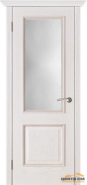 Дверь Porte Vista Шервуд стекло Классик серебрянная патина тон 25 60, шпон