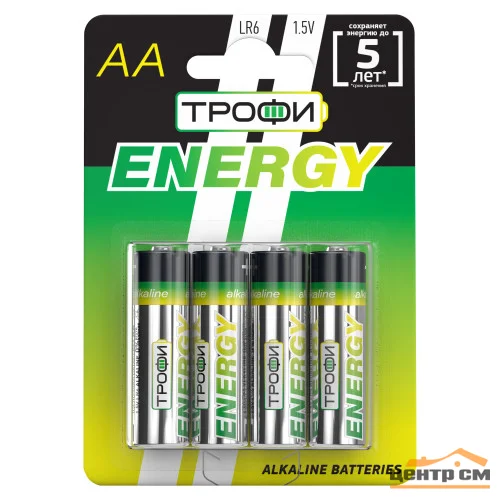 Элемент питания ТРОФИ LR6-4BL ENERGY/ECO (40/720/17280) (уп.4шт)