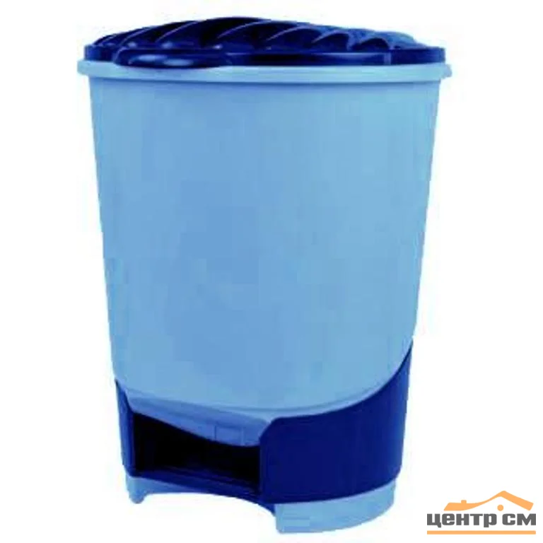Ведро для мусора 10л с педалью (голубой) M1380