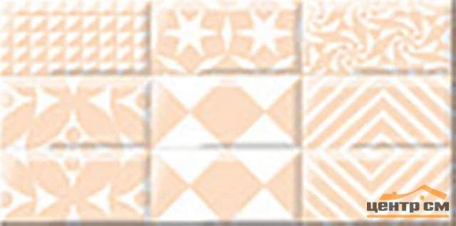 Плитка Azori Вог беж "Каре Лайт" декор 40,5х20,1