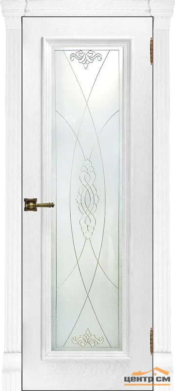 Дверь "Ульяновские двери" Тоскана стекло Мираж дуб perla 60, шпон