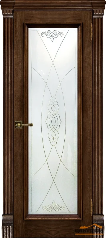 Дверь "Ульяновские двери" Тоскана стекло Мираж дуб brandy 90, шпон