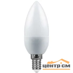 Лампа светодиодная 7W E14 230V 4000K (белый) Свеча матовая (C37) SAFFIT, SBC3707