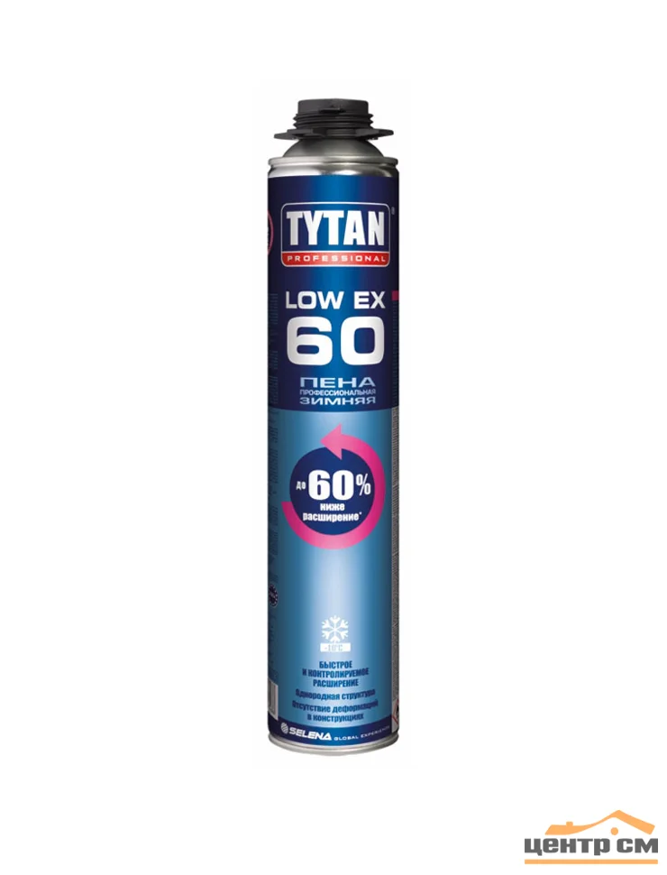 Пена монтажная профессиональная TYTAN Professional LowEx 60 всесезонная 750 мл (от -10°C до +30°C)
