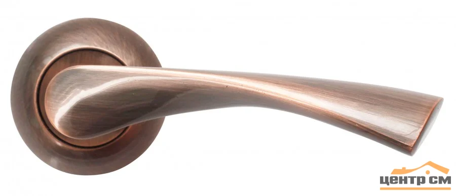 Ручка дверная BUSSARE на круглой накладке CLASSICO A-01-10 ANT.COPPER (античная медь)