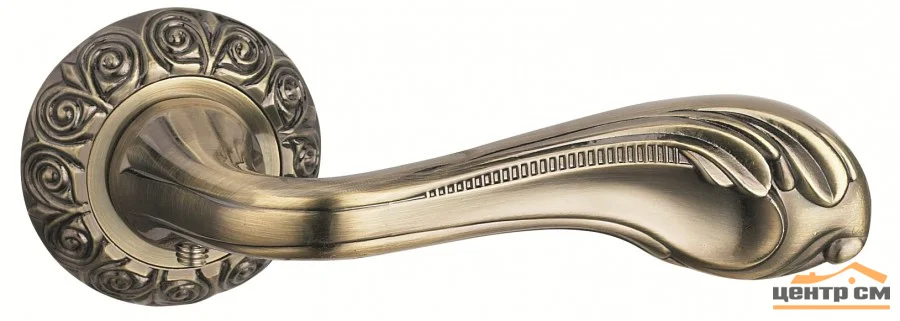 Ручка дверная BUSSARE на круглой накладке ANTIGO A-38-20 ANT.BRONZE (античная бронза)