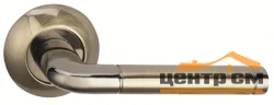 Ручка дверная BUSSARE на круглой накладке LINDO A-34-10 GRAPHITE/ANT. BRONZE (графит/античная бронза)