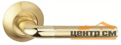 Ручка дверная BUSSARE на круглой накладке LINDO A-34-10 GOLD/S.GOLD (золото/золото матовое)