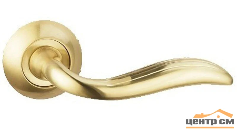 Ручка дверная BUSSARE на круглой накладке PASSADO A-35-10 S. GOLD (золото матовое)