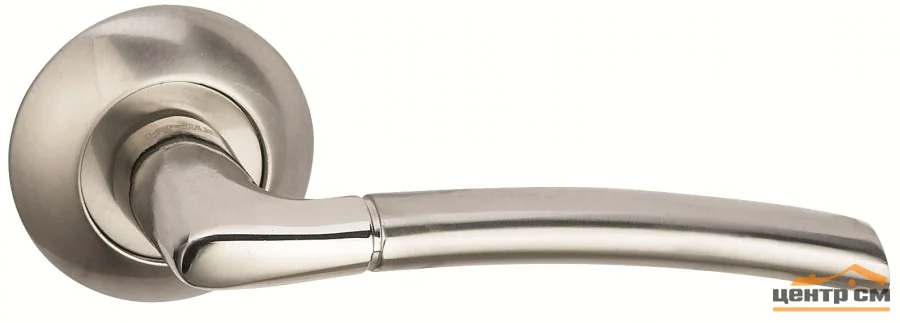 Ручка дверная BUSSARE на круглой накладке FINO A-13-10 CHROME/S.CHROME (хром/хром матовый)