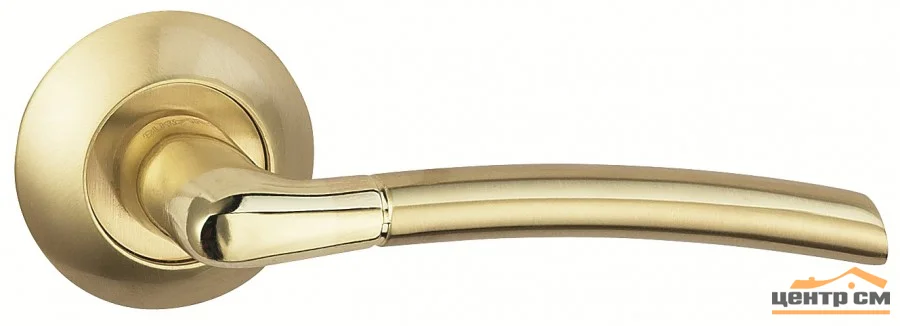 Ручка дверная BUSSARE на круглой накладке FINO A-13-10 GOLD/S.GOLD (золото/золото матовое)