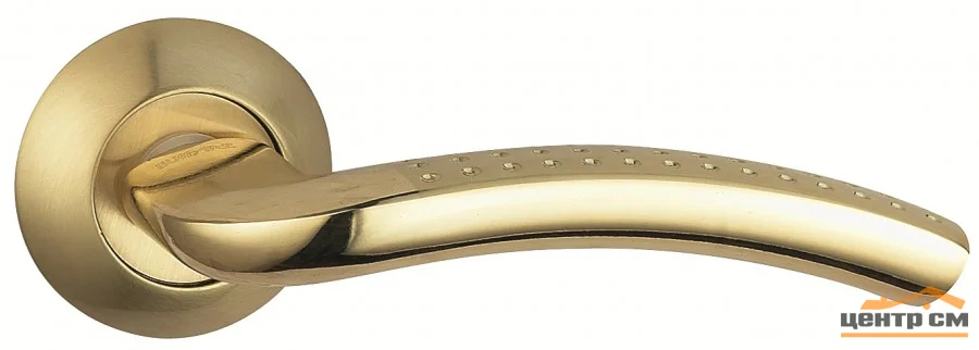 Ручка дверная BUSSARE на круглой накладке PRATICO A-09-10 GOLD/S.GOLD (золото/золото матовое)