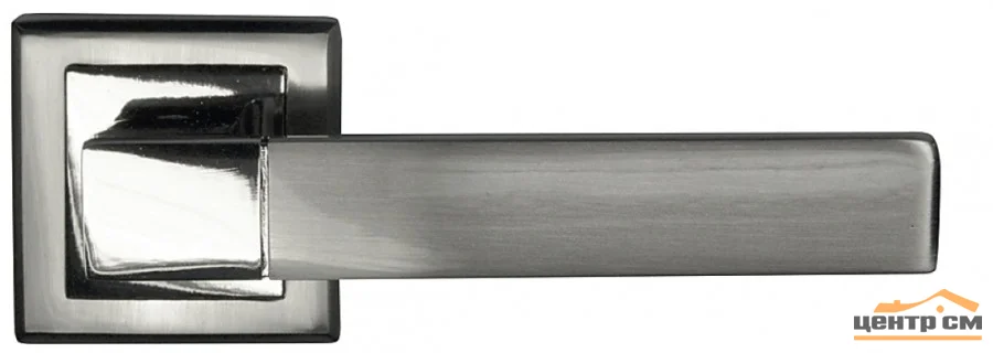 Ручка дверная BUSSARE на квадратной накладке STRICTO A-67-30 CHROME/S.CHROME (хром/хром матовый)