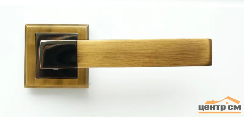 Ручка дверная BUSSARE на квадратной накладке STRICTO A-67-30 COFFEE BLACK/MOККA (кофе черный/мокко)