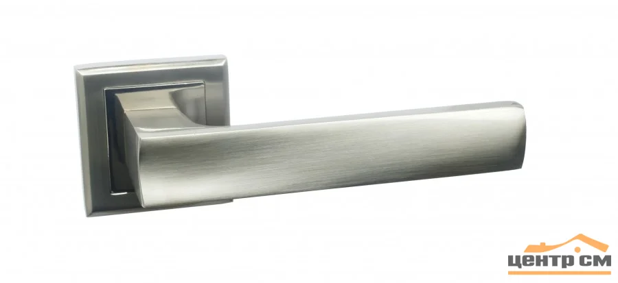 Ручка дверная BUSSARE на квадратной накладке LIMPO A-65-30 S.CHROME (матовый хром)