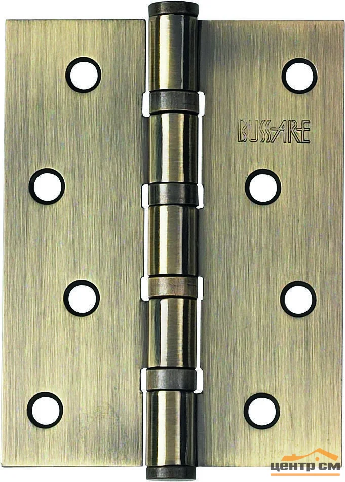 Петля дверная BUSSARE с четырьмя подшипниками, универсальная B020-C 100X75X2.5-4BB-1AB (античная бронза)