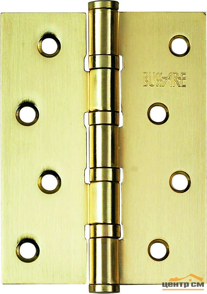 Петля дверная BUSSARE с четырьмя подшипниками, универсальная B020-C 100X75X2.5-4BB-1SG (золото матовое)