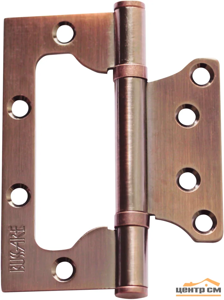 Петля дверная BUSSARE с двумя подшипниками, универсальная, накладная B020-U 100X75X2.5-2BB-1AC (античная медь)