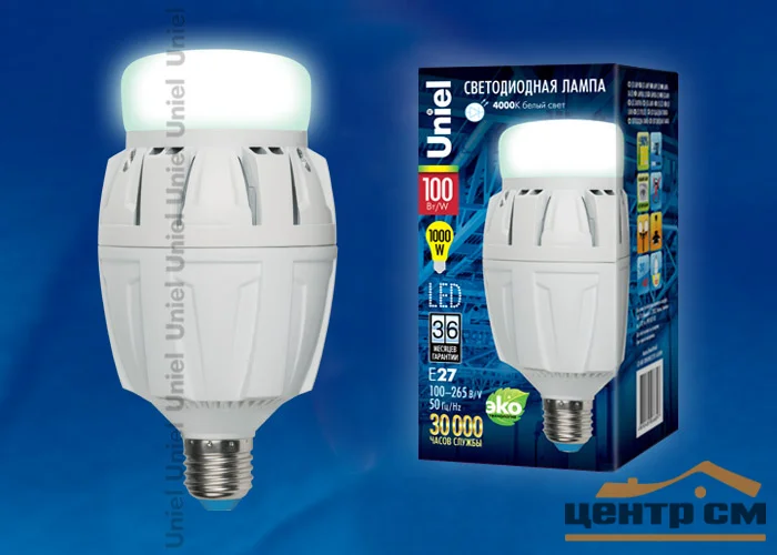 Лампа светодиодная 100W E27 100-265V (белый) Uniel NW/FR ALP01WH