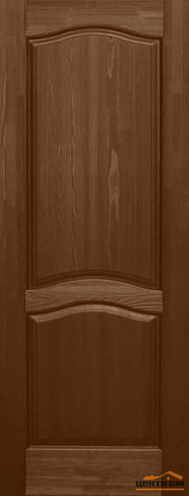 Дверь ОКА "Лео" глухая античный орех 90 (браш массив сосны)