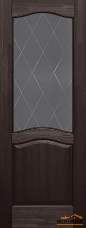 Дверь ОКА "Лео" стекло графит венге 60 (браш массив сосны)