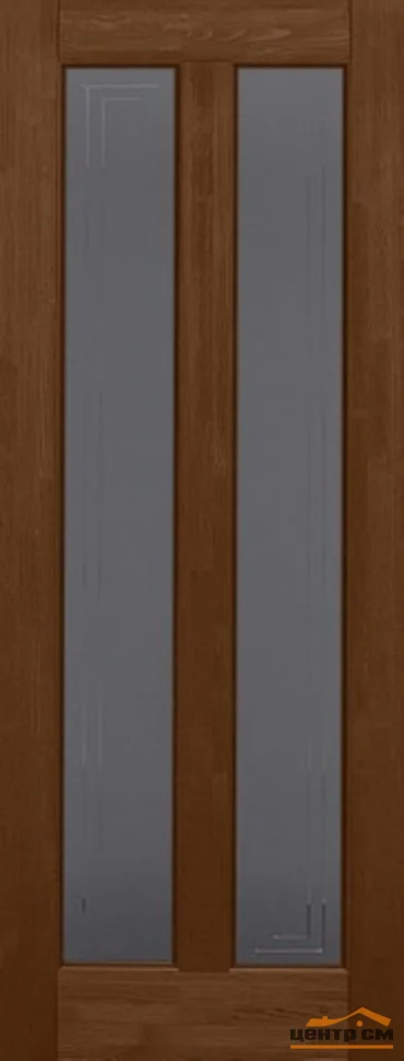 Дверь ОКА "Соренто" стекло графит античный орех 60 (браш массив сосны)